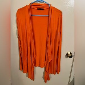Orange flowy cardigan